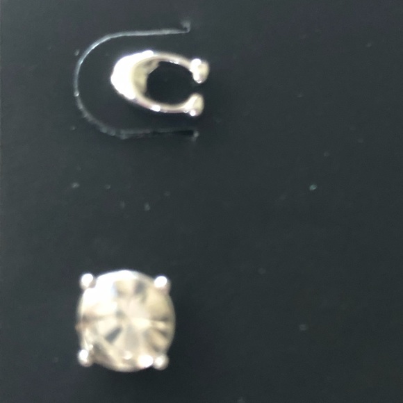 NWT Coach Brand logo C stud earrings -2 pairs pouch authentication card included - Picture 5 of 12